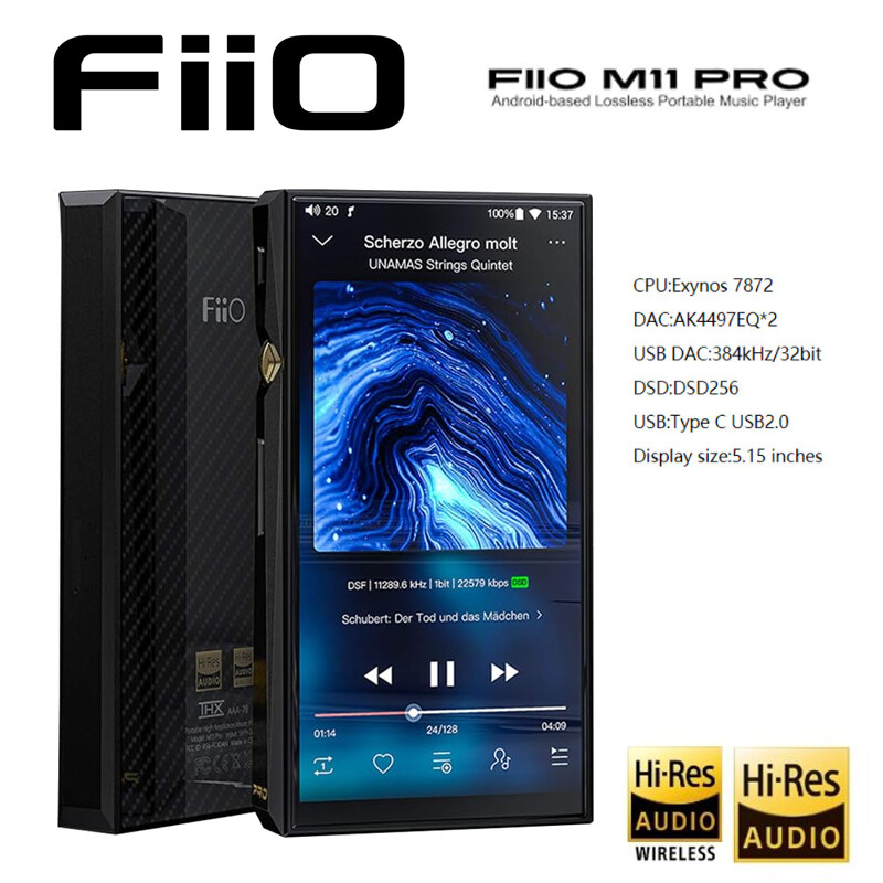 ジャンク Fiio M11 PRO 64GB デジタルオーディオプレイヤー FiiO M11 Pro Portable Audio Player - Black for sale online