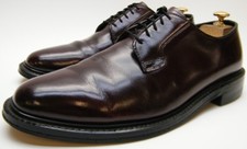 MENS VINTAGE USA MADE BURGUNDY LEATHER PLAIN TOE OXFORD DRESS SHOES SZ 11B 11B