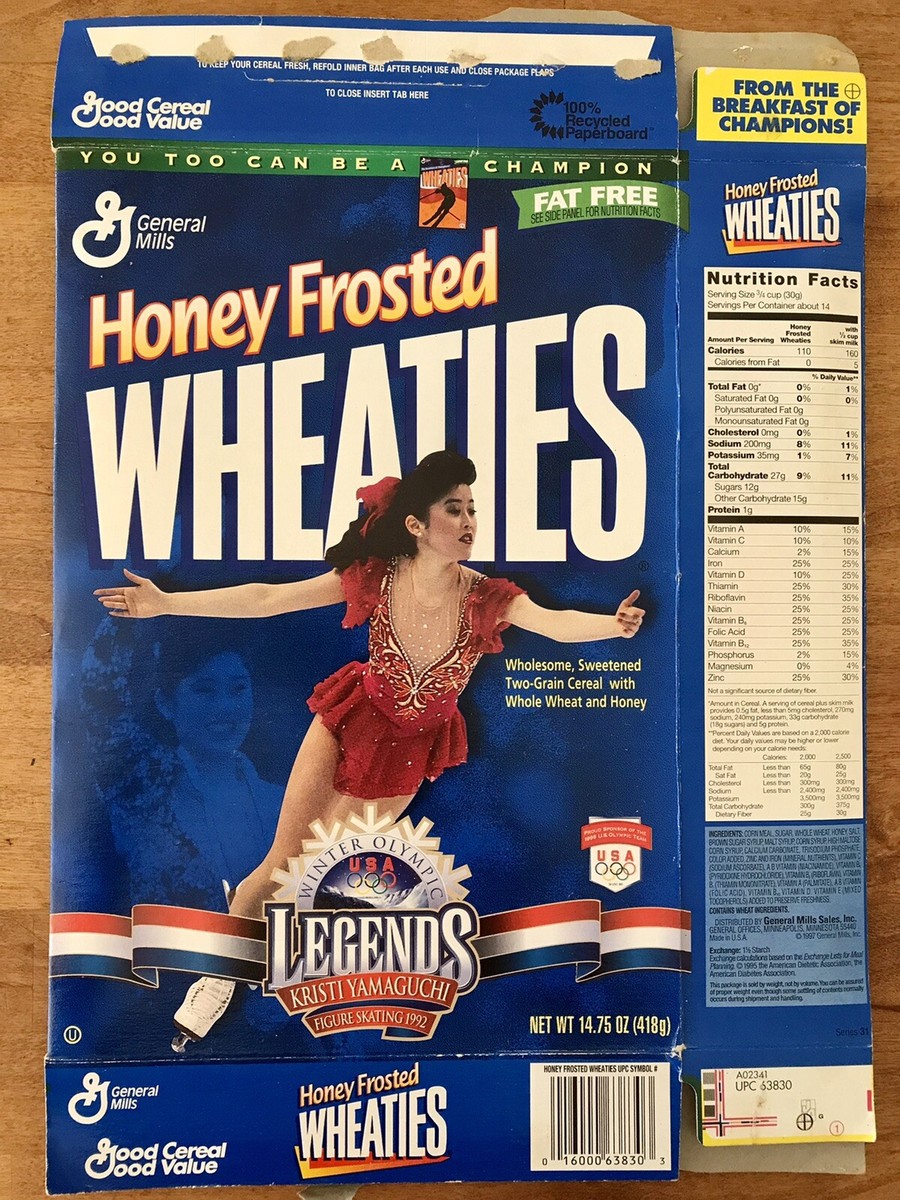 Olympics 1992 Kristi Yamaguchi Wheaties Box Flattened, Figure
