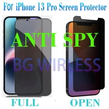 1/2X For Apple iPhone 13 Pro  Anti-Spy  Tempered Glass Privacy Screen  Protector