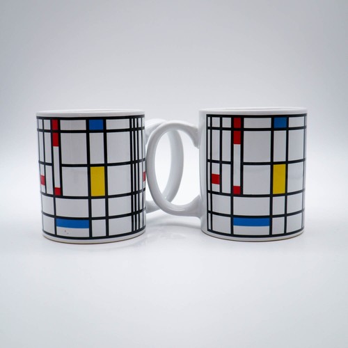 2 Museum of Modern Art MOMA Coffee Mugs Cups Piet Mondrian Color Changing RARE! - Picture 3 of 5
