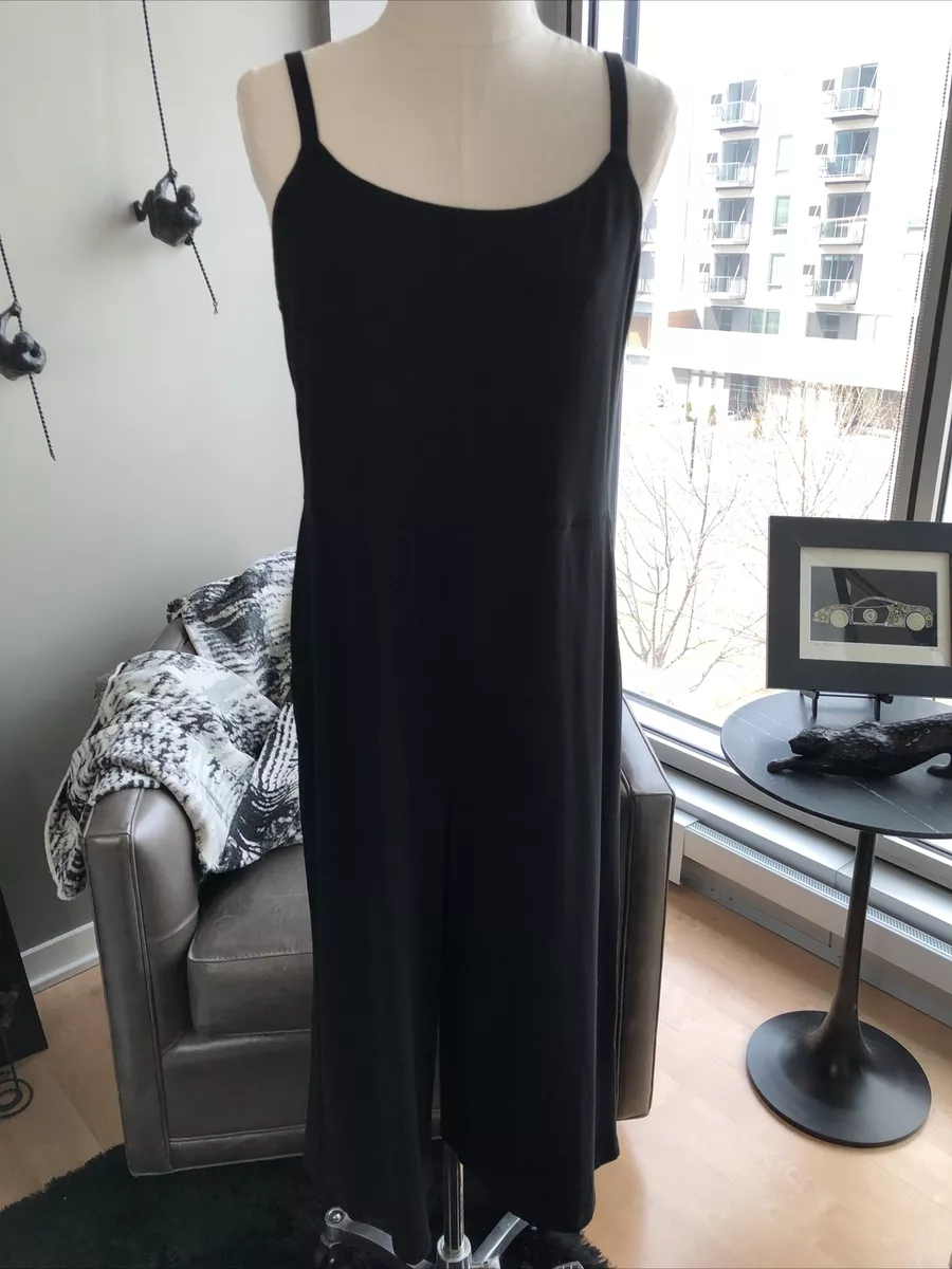 New Eileen Fisher Tencel Jersey Cami Jumpsuit Size Small MSRP 198 Black