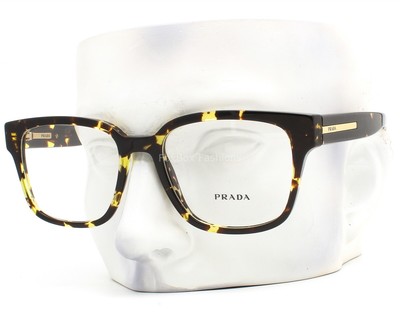 Prada VPRA09 16O-1O1 Eyeglasses Glasses Crystal Brown Yellow Havana 54mm w/case 