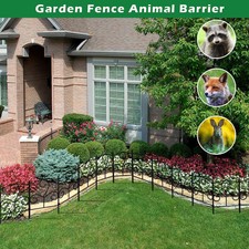 10 Pack Iron Folding Garden Fencing Dog Animal Barrier Wire Border Fence forYard