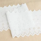 White Cotton Broderie Anglaise Flat Lace Trim Width 15cm = 150mm = 6 inch  C2840