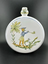 RARE PIERRE DEUX ATELIER DE SEGRIES QUIMPER FRENCH FAIENCE CANTEEN BLUE TRIM