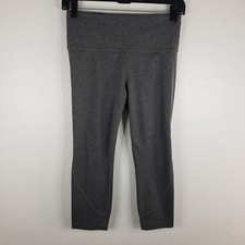 Athleta Leggings Women Small Gray Salutation Powervita Crop 19 Inch Media Pocket