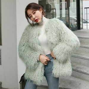 Womens Faux Fur Coat Long Hair Short Outerwear Party Celeb Jacket