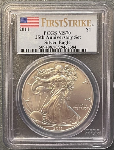 2011 American Silver Eagle **25th Anniversary Set** Graded (PCGS MS70) S$1