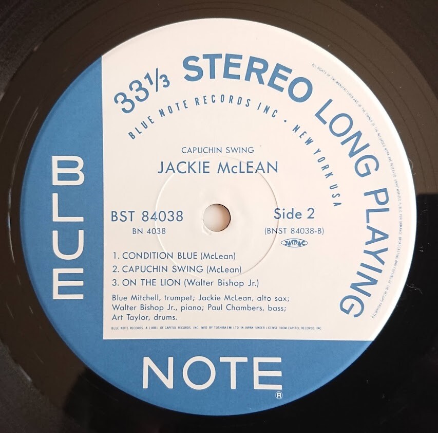 米LP Jackie McLean Capuchin Swing BST84038 Blue Note /00260 米LP Jackie McLean Capuchin Swing BST84038 Blue Note /00260