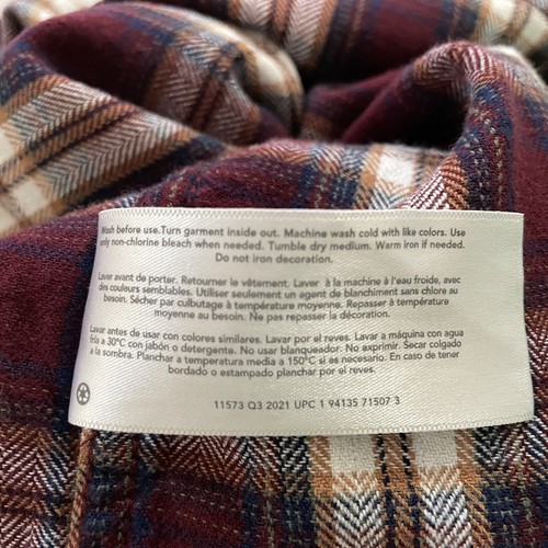 Oshkosh Boys Flannel Shirt 8 8A Brown Plaid Long Sleeve Button Up Heavyweight - Picture 15 of 15