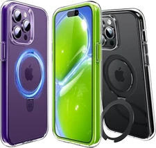 CASEKOO 360° Air-Pockets iPhone 14 Pro Case, 16FT Prot, Mag Stand, Deep Purple