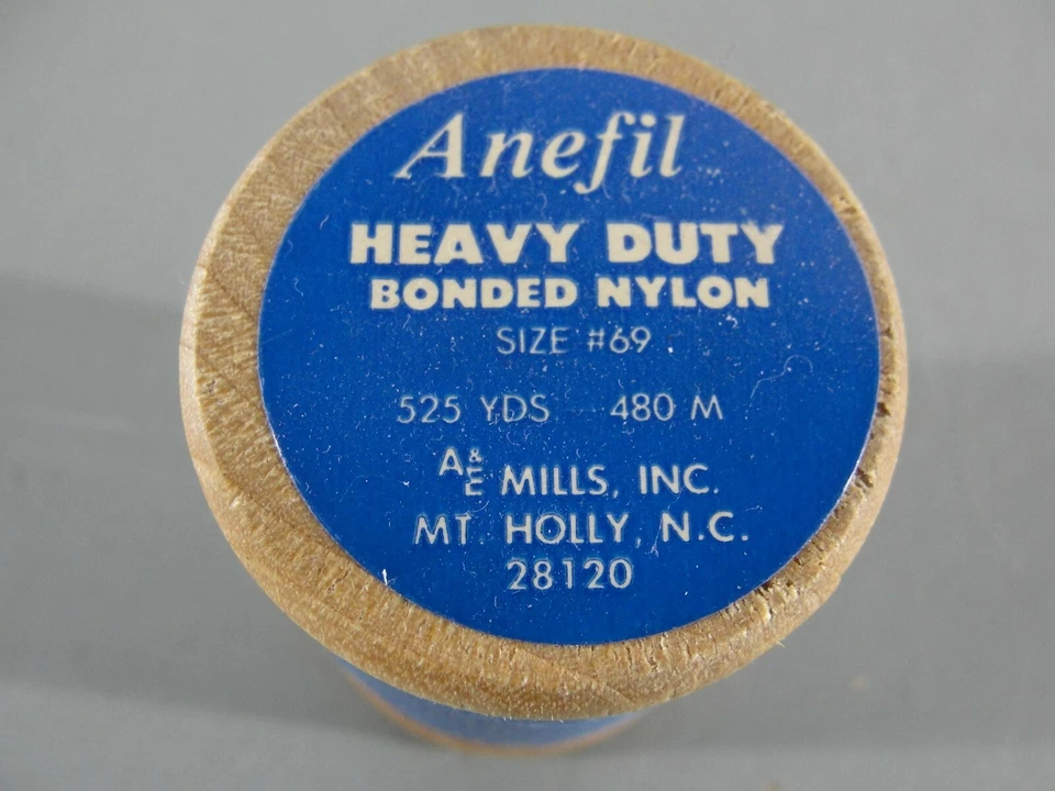 525 yd ANEFIL HEAVY DUTY BONDED NYLON THREAD AQUA TEAL BLUE SEWING CRAFT USA #69 - Image 3 of 4