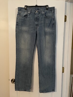 Levis 514 Men s 38 X 32 Reg Fit Blue Jeans Medium Wash Faded Denim Cotton Dad