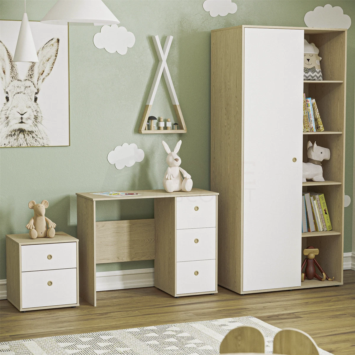 Chest of drawers and desk set outlet