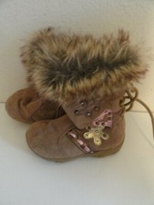 CUTE GIRL'S BROWN BOOTS WITH FUR-SIZE 6