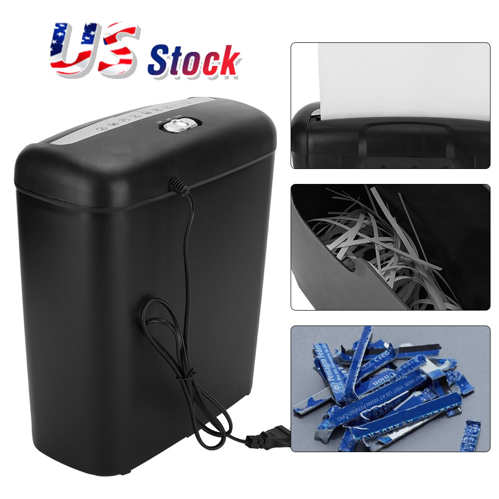 Business Home Office Paper Shredder Strip Cut Credit Card Destroy Desktop 6Sheet-image
