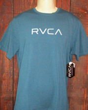 MENS RVCA TEAL BLUE LOUNGEWEAR T-SHIRT SIZE M