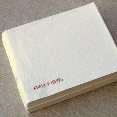 KHADI HANDMADE RAG PAPER BOOK BLOCK 13 x 16 cm Rough