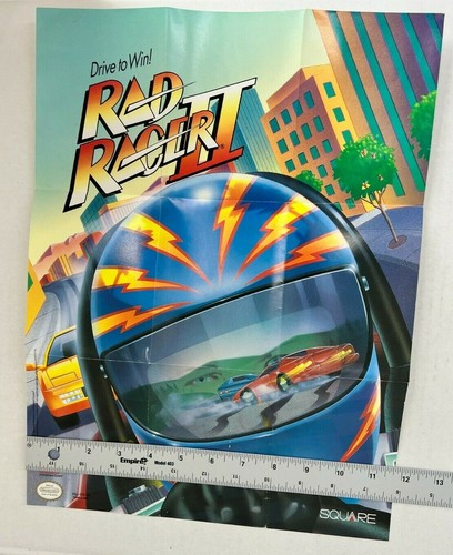 Rad Racer II ( NES Nintendo ) 15.5" x 11.5" SQU-QR-US Game Promo Poster 1990 - Picture 3 of 3