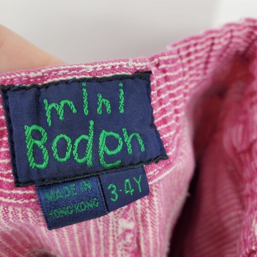Mini Boden Pink and White Striped Tie Waist Girls Pants Size 3-4 Y - Picture 3 of 7