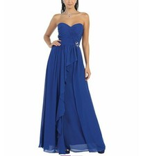 MAYQUEEN Royal Blue Gown, Size 8, RRP £150, Long Evening/Prom Dress, Strapless