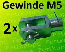 2 x Gabelkopf 5x10 M5 mit Splintbolzen DIN71751 verzinkt  - Gabelgelenk