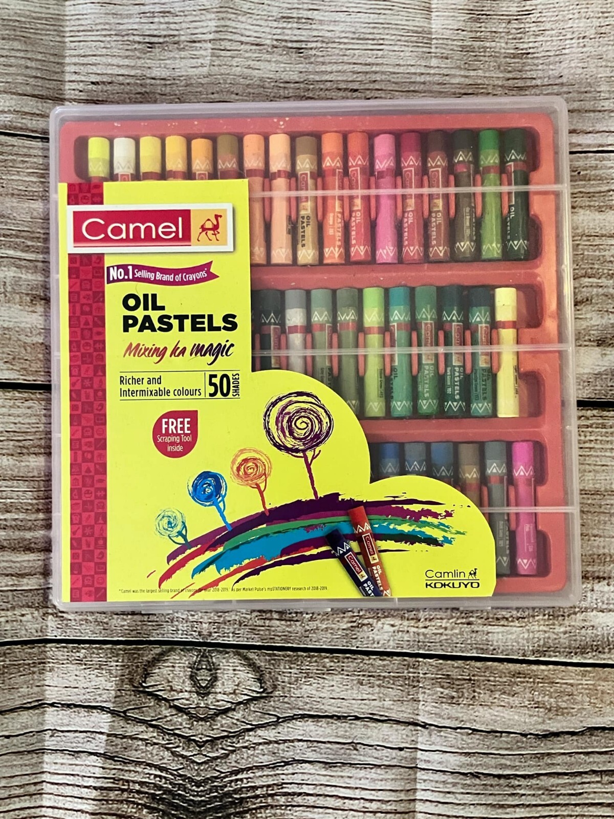 Camel Oil Pastel with Reusable Plastic Box - 50 Shades