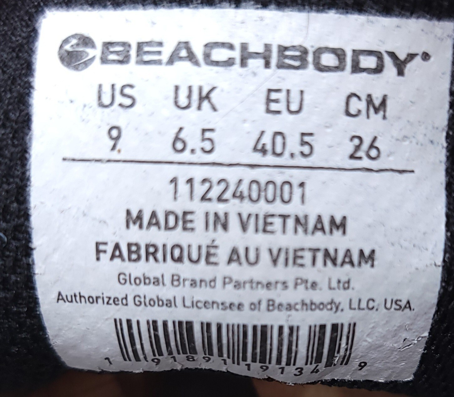 BEACHBODY Women's Black Scorpion Cross Trainer Sneakers Size 9 112240001