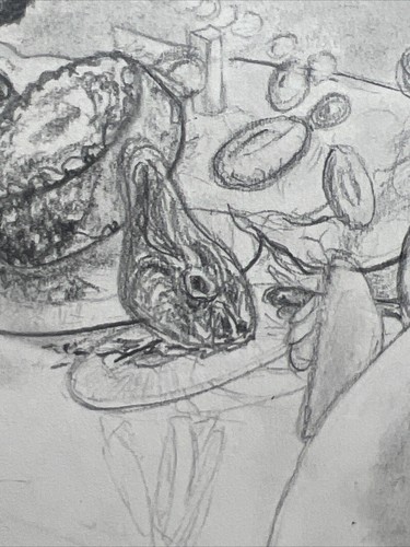 Arte Original Lápiz Dibujo Ilustración Montada 8 X 9 1/2 Surrealismo - Imagen 10 de 10