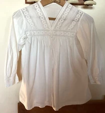 ANTIQUE WOMEN'S EMBROIDERED BLOUSE SHIRT CIRCA 1900