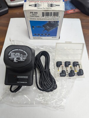 Cool Components M300R Universal AC/DC Adaptor 120 VAC Input 300mA Power Supply
