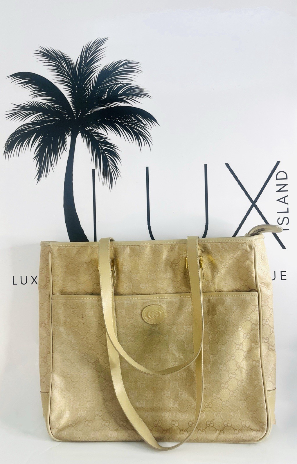 GUCCI Monogram Canvas Tote Bag Luxury Designer Handbag