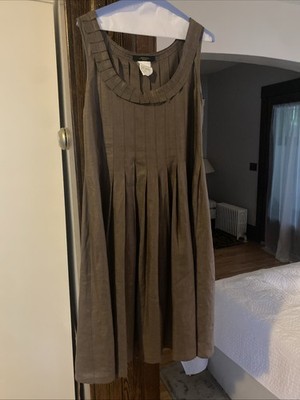 Max Mara weekend SZ 8 Brown linen sleeveless women s pleated dress 