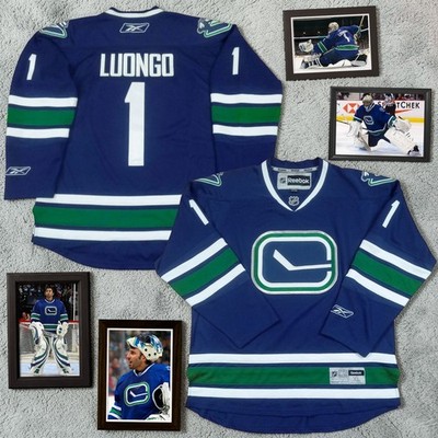 RARE 2008-11 Roberto Luongo #1 Reebok Vancouver Canucks Stick in Rink Jersey XL