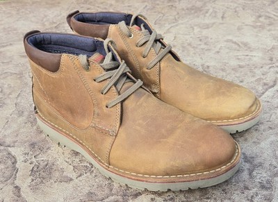 Clarks Vargo Mid Men's 13 Brown Leather Chukka Boots Lace Up Casual Ankle Shoes