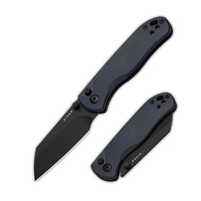 Kizer Messer Drop Bear 2 Nitro-V Stahl Richlite Blue Canyon Button Lock Folder