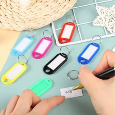 2X Random Color Keychain Key Tag Label ID Name TEL Marker Tag Baggage