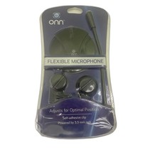 onn Flexible Microphone PC Mac AY-0126 Black New 3.5mm Jack Desktop Monitor Clip