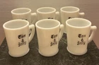 McKee Tom & Jerry Milk Glass Mugs - Set of 6 - Vintage