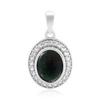 Cavill Mezezo Opal SilberanhäNger 925 Sterlingsilber Platinierung 1,98Ct Oval