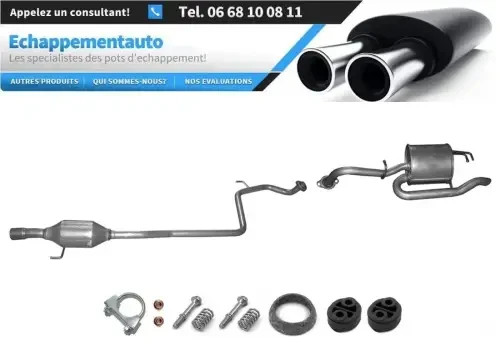 Échappement Yaris 1.5 Hybrid silencieux central et arrière anti-corrosion