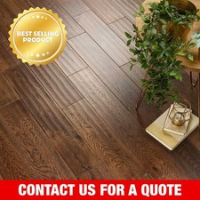 ☕️ Sample* 18 x 125mm Hand Scraped Coffee Oak Solid Wood Flooring - £54.99SQM