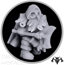 28mm Scale Fantasy : DWARF (Axe) : 3D Printed Resin TUBXmL