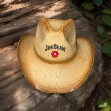 Jim beam Whiskey. Woven Cowboy Hat New