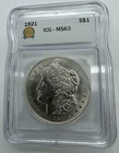 1921 Morgan Silver Dollar $1 ICG MS63 Silver KM#110 Cert 13696201126