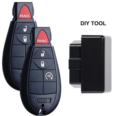 2 For 2013 2014 2015 2016 2017 Dodge Ram 1500 2500 3500 Car Key Fob+Programmer