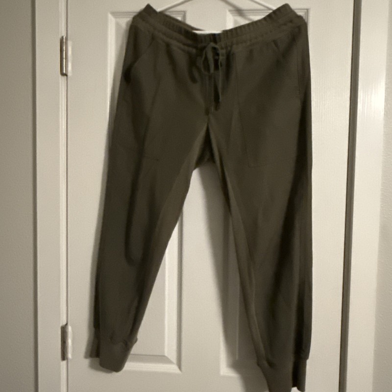 CAbi Women’s Marathon Jogger Pants Size S Style 3747 Green Pockets Drawstring