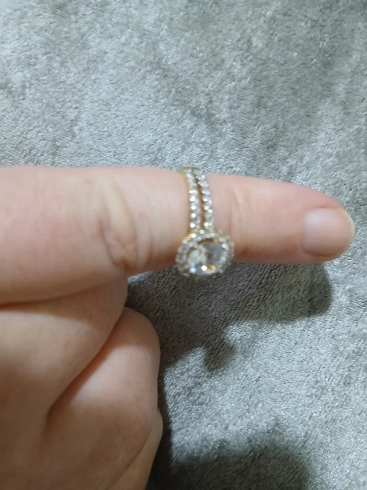 T.w. 2,0 карата Кольцо вечности с круглыми бриллиантами настоящей огранки выращенные в лаборатории ореолы O - Изображение 4 из 4