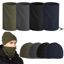 8 Pcs Winter Neck Gaiter Beanie Hats Set for Men Women, Fleece Lined Neck War...